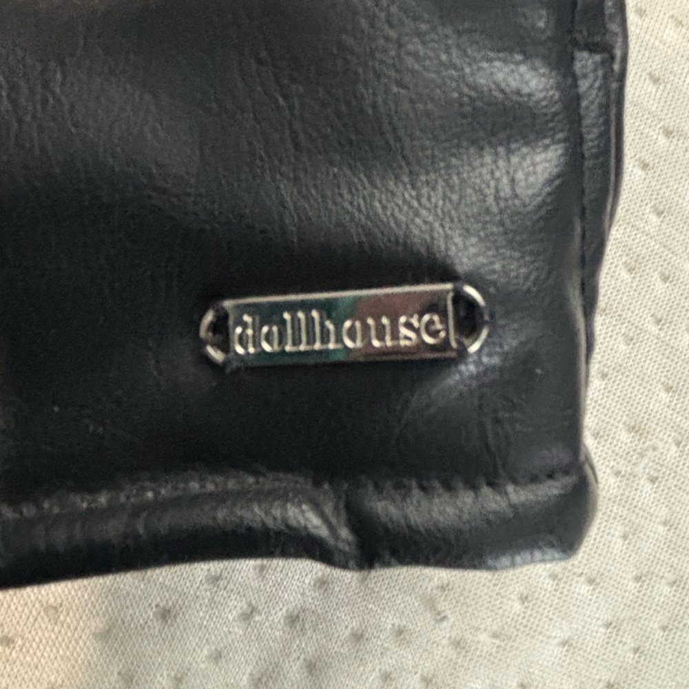 Dollhouse Black faux Leather Jacket with Zebra Lining - Picture 6 of 6